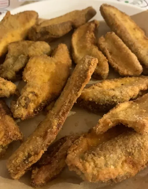 Funghi porcini fritti alla fiera nazionale del fungo porcino di albareto