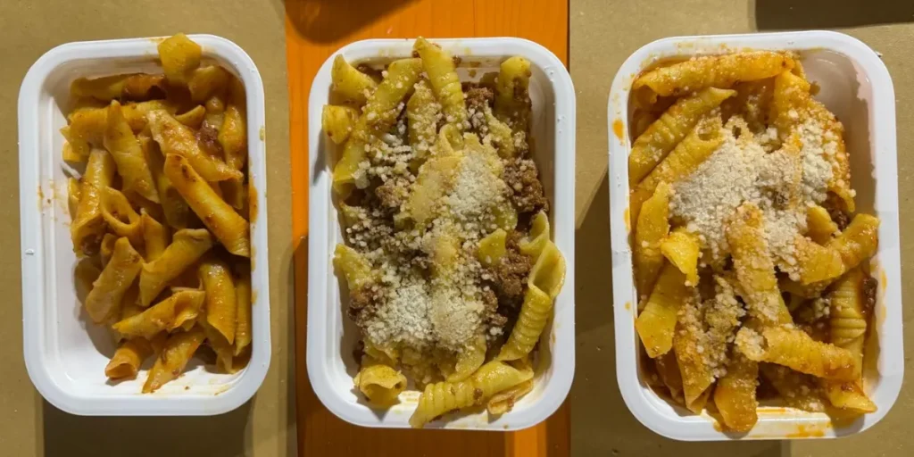 Tre porzioni di Garganelli alla Codrignanese